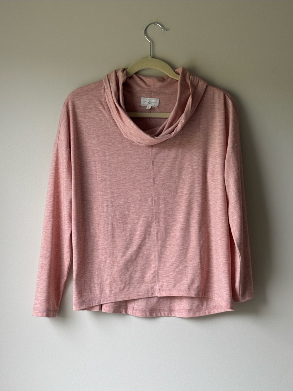 Lou & Grey Dusty Rose Cowl Neck Long Sleeve Sweater